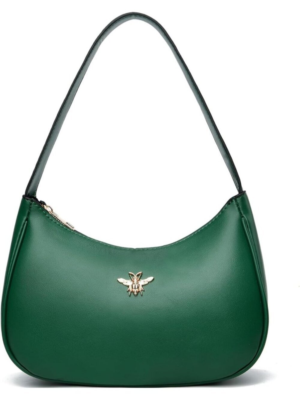 Women's Green Leather Small Stylish Retro Zipper Classic Clutch Hobo Tote Bags - Picture 1 of 6